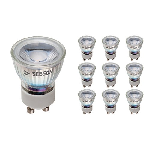 SEBSON LED Lampe GU10 warmweiß 3W 35mm Durchmesser - 10er Set - ersetzt 25W Halogen, GU10 LED Strahler 230V, 250lm, Leuchtmittel Spot 46°, Deckenstrahler ø35 x 47mm von SEBSON