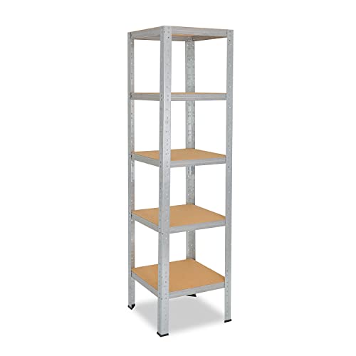 shelfplaza® 200x50x50cm HOME Schwerlastregal verzinkt/Metallregal mit 5 Böden/Kellerregal Metall, Garagenregal, Werkstattregal oder Regal Lagerregal/Steckregal Metall mit 175kg Tragkraft von shelfplaza