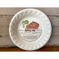Apfelkuchen Backform, Rund, Tortenplatte, Rezept, 26cm, Vintage Keramik von shoptigertiger