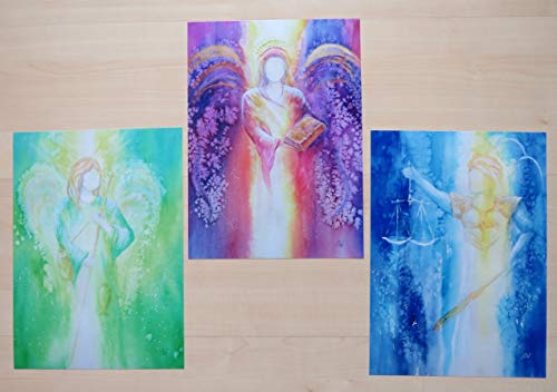 silwi-art***** Engelbilder Erzengel-Set - 3 Stück Erzengel Michael, Metatron, Raphael, zauberhafte Geschenkidee, Wanddeko/Engelkarten xl von silwi-art