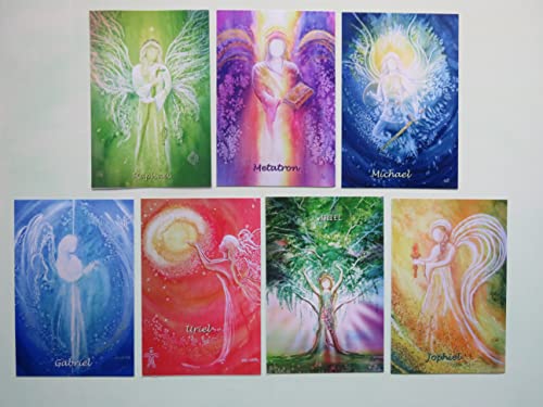 silwi-art Erzengel-Kartenset, Engelkarten, Erzengel Michael, Raphael, Metatron, Gabriel, Uriel, Jophiel, Ariel, 7 Engelkarten Erzengel-Orakel Tarot Wanddeko von silwi-art