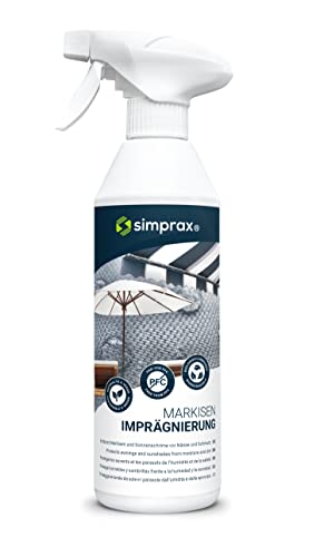 simprax® Markisen Imprägnierung - Imprägnierspray zum Langzeitschutz von Markisen, Sonnenschirmen und Sonnensegeln - Anti Grünbelag - UV-stabil - 500ml von simprax
