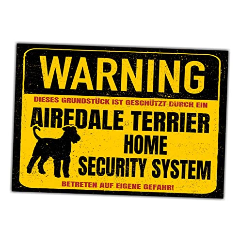 Airedale Terrier Dog Schild Warning Security System Türschild Hundeschild Warnschild Fun Geschenkidee lustiger Spruch Hundemotiv Aluminium Wetterfestes Hundeschild Airedale Terrier Dog Schild Warning Security System Türschild Hundeschild Warnschild Fun Geschenkidee lustiger Spruch Hundemotiv Aluminium Wetterfestes Hundeschild von siviwonder