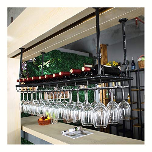 sjdoPulse Retro Kreatives Hängendes Weinglasregal Europäische Bar Gold Kelchaufhänger Home Kitchen Unabhängiger Weinglasständer Multifunktions-Deckenhängendes Weinregal Dekoration von sjdoPulse