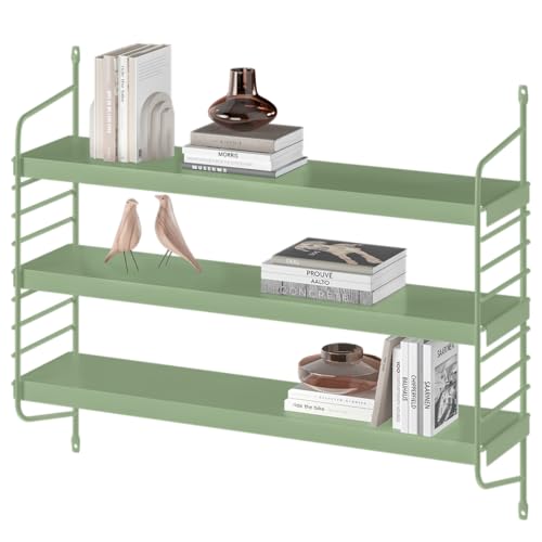 skølm Wandregal Metall Mimir, Modulares Regal, Hängeregal mit 3 verstellbaren Regalböden, Schweberegal Mintgrün skølm Wandregal Metall Mimir, Modulares Regal, Hängeregal mit 3 verstellbaren Regalböden, Schweberegal Mintgrün von skølm