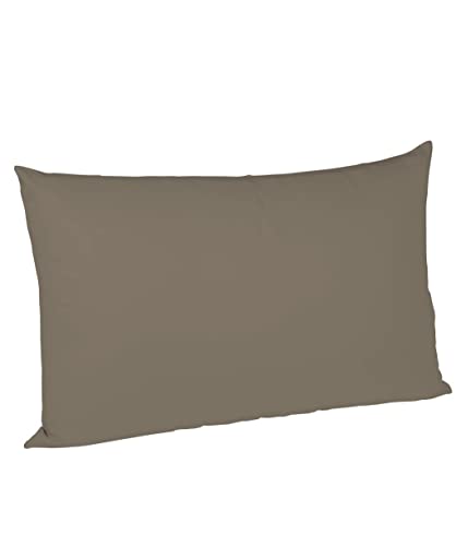 sleepling Satin Kissenbezug, Kissenhülle aus 100% seidig weicher Baumwolle, Bezug Kissen Kopfkissen, 60 Grad, Ökotex 100, Made in EU, 50 x 70 cm, Taupe von sleepling