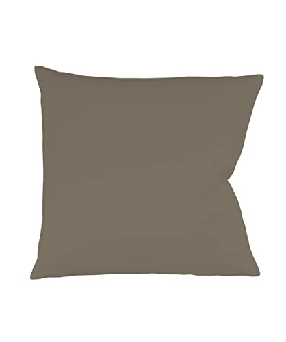 sleepling Satin Kissenbezug, Kissenhülle aus 100% seidig weicher Baumwolle, Bezug Kissen Kopfkissen, 60 Grad, Ökotex 100, Made in EU, 65 x 65 cm, Taupe von sleepling