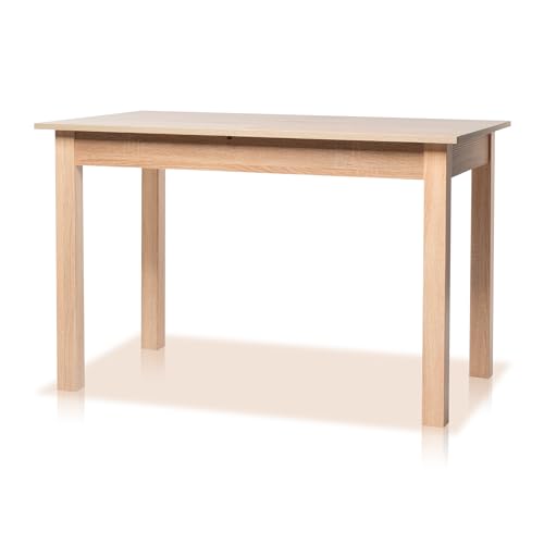 smart Esstisch 70x120 cm Eiche, Küchentisch ausziehbar bis 160 cm, Esszimmertisch aus Holzwerkstoff inkl. erweiterbare Auszugsplatte, moderner Tisch für bis zu 8 Personen von smart