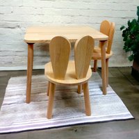 Smartie-Bunny Stuhl, Kindertisch Und Stuhlset Aus Holz, Holztisch, Holzstuhl Für Kinder, Montessori Tisch Aktivitätstisch Holz von smartiebunny