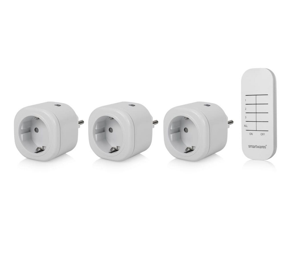 smartwares Lichtschalter Mini Schalter-Set für Innenräume 8 x 5,5 x 5,5 cm Weiß von smartwares