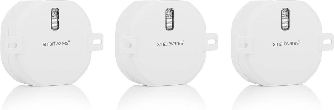 smartwares Schalter Funk-Einbauschalterset für Rollladen Plug & Connect 3x Unterputzschalter, Batteriebetrieben,300 W – SH4-99559, Weiß von smartwares