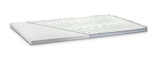 Kaltschaum Topper Matratzenauflage | 7 cm Gesamthöhe | abnehmbarer und waschbarer Bezug | Bezug mit 3D-Mesh-Klimaband und Stegkanten | H3 - fest | 100 x 200 cm von snoozo