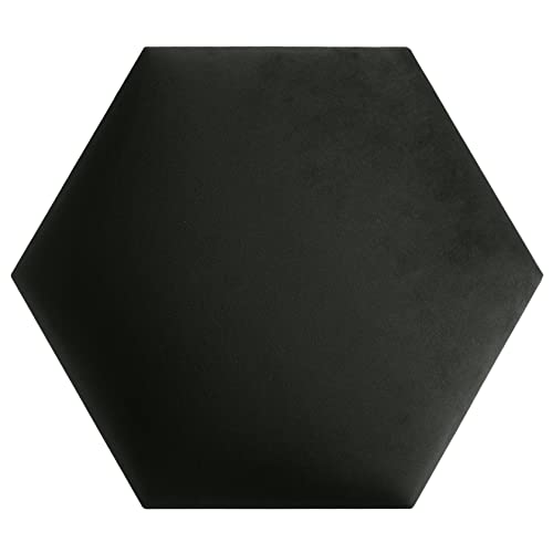 softwalls Wandkissen Hexagon Stoff mit 50mm Polsterung - Bett Kopfteil Wandpolster - Wandverkleidung - Wandpaneele | 40 x 34.5 Dunkelgrau von softwalls