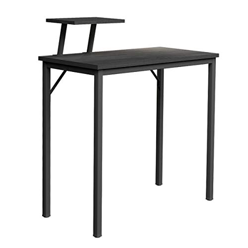 soges Schreibtisch Computertisch Kleiner Arbeitstisch Bürotisch aus Holzwerkstoff und Metallrahmen,mit Ständer,PC Laptoptisch Studie Tisch für Zuhause und Büro,80 * 40CM,Schwarz von soges