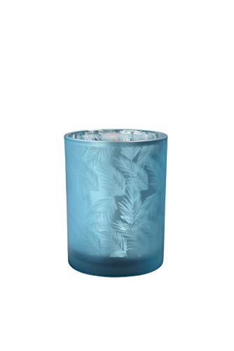 sompex Awhia Windlicht Vase Farne, Farbe:Silber-blau, Größe:10 x 10 cm (S) von sompex