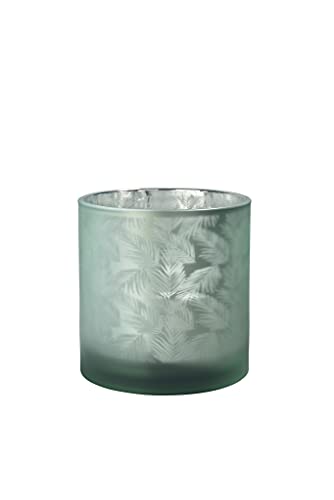 sompex Awhia Windlicht Vase Farne, Farbe:Silber-grün, Größe:15 x 15 cm (M) von sompex