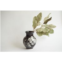 Kleine Vase Schwarz-Weiße Glanzvase Einweihungsgeschenk Geschenk Für Sie Keramikvase Blumenmuster Dekorative Muttertagsgeschenk Knospe von soulceramic