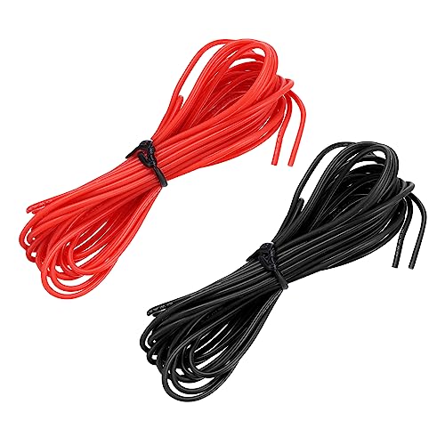 sourcing map 24 Gauge Silikon Draht 24AWG Elektrisch Draht Verseilter Draht Flexibel Verzinkt Kupfer Draht Hochtemperatur Anschluss Draht Schwarz und Rot 3.0m/10ft 2Stk von sourcing map