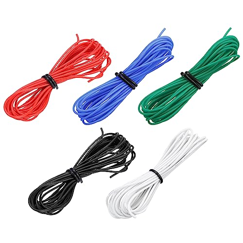 sourcing map 28 Gauge Silikon Draht 28AWG Elektrisch Draht Verseilter Draht Flexibel Verzinkt Kupfer Draht Hochtemperatur Anschluss Draht 5 Farbe 1.5m/4.92ft für Auto Modell Elektrogeräte 5Stk von sourcing map