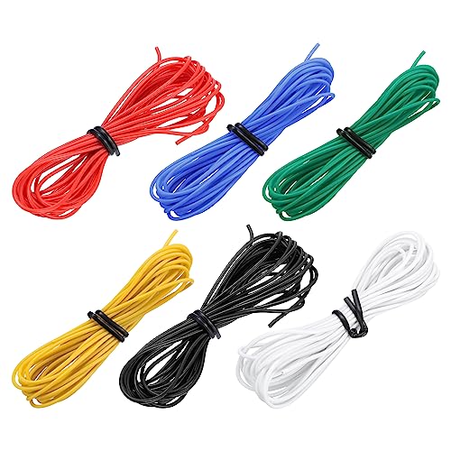 sourcing map 28 Gauge Silikon Draht 28AWG Elektrisch Draht Verseilter Draht Flexibel Verzinkt Kupfer Draht Hochtemperatur Anschluss Draht 6 Farbe 3.0m/10ft für Auto Modell Elektrogeräte 6Stk von sourcing map