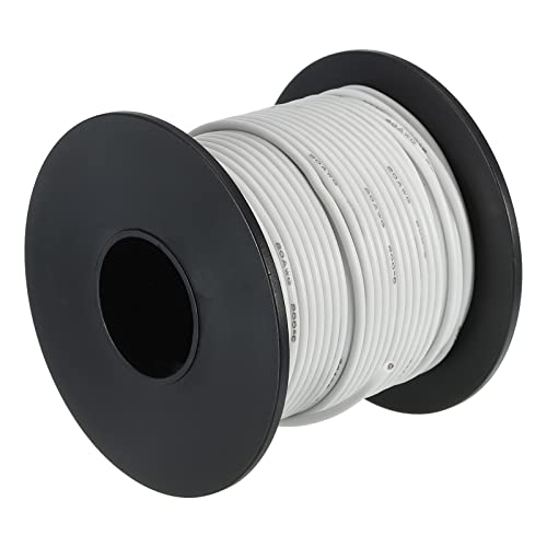 sourcing map Silikon Draht 20AWG Weiß Spule 30m Elektrisch Verzinntes Kupfer Standard Hochtemperatur Anschluss Kabel für Auto Modell Manipulatoren Elektrogeräte Bastler von sourcing map