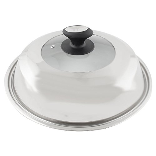 sourcing map Universaldeckel für Glas Top Edelstahl Kochgeschirr Bratpfanne Knobckel Abdeckung 33,5 cm Dia von uxcell