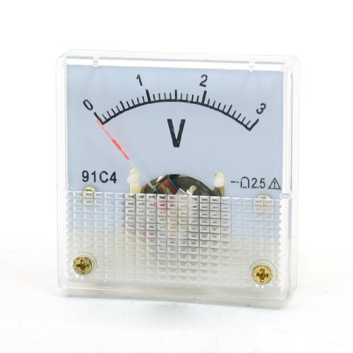 sourcing map Viereckig klar DC 0-3V Voltmeter Analog Spannungs Messgerät Strommesser 91C4 de de von sourcing map