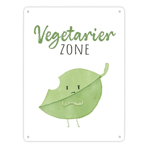 Blatt Metallschild XL in 21x28 cm mit Spruch Vegetarier Zone Grün Veganer Geburtstag Geschenk Gemüse Deko für Küche Weinkeller Lustiges Veggie Schild Blatt Metallschild XL in 21x28 cm mit Spruch Vegetarier Zone Grün Veganer Geburtstag Geschenk Gemüse Deko für Küche Weinkeller Lustiges Veggie Schild von speecheese