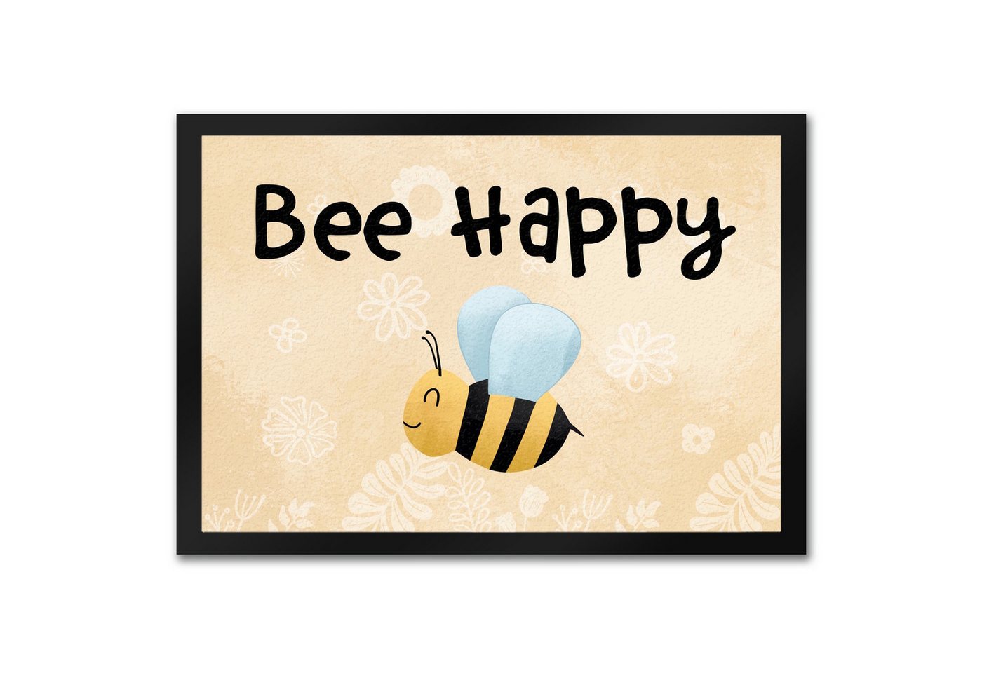 Fußmatte Bee Happy lustige Fußmatte in 35x50 cm mit glücklicher Biene, speecheese von speecheese