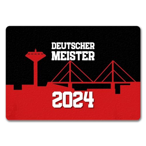 Leverkusen Fußmatte in 35x50 cm ohne Rand mit Spruch Deutscher Meister 2024 Leverkusen-Fan Traum Fußball-Liga NRW Meisterschale Rheinbrücke von speecheese