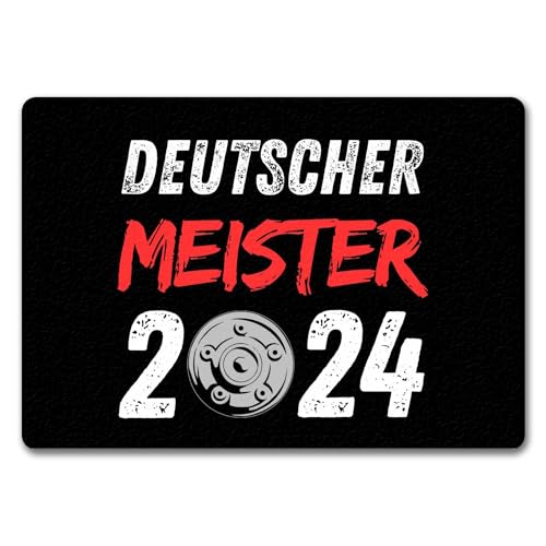 speecheese Leverkusen Meisterschale Fußmatte in 35x50 cm ohne Rand mit Spruch Deutscher Meister 2024 Fußball Champions NRW Meisterschaft Trophäe für Gewinner und Sieger des Wettbewerbs von speecheese