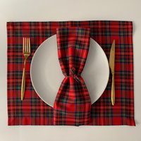 Royal Stewart Weihnachten Tischsets, Red Tartan Tischset, Brodie Cabin Plaid Tischset von starlihome
