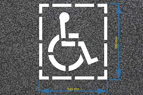 Bodenmarkierungs-Schablone"Rollstuhlfahrer" medium von stencilBOY