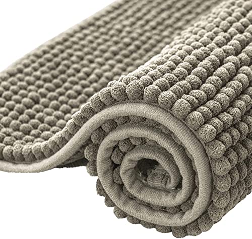 subrtex Badematte rutschfest Badezimmerteppich aus Chenille Saugfähig Badteppich weich Wasserabsorbierende Badvorleger für Badezimmer,Maschinenwaschbar(40×60cm,Taupe) von subrtex