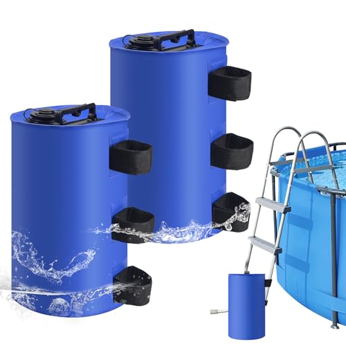 succulentlovers Universal-Gewichte, 2 Stück, Dunkelblau – Universal-Poolleiter-Gewichte, 10 l, Schwimmbadleiter-Gewichte, wasserdichte PVC-Poolleiter, Sandsäcke, faltbare Pool-Treppengewichte von succulentlovers