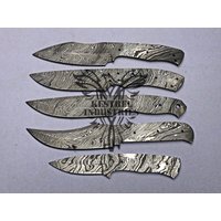 Lot Von 5 Blankoklingenmessern Aus Damaststahl Für Messerherstellungszubehör | Bb-402 von suresharpbladesshop