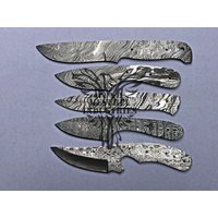 Lot Von 5 Blankoklingenmessern Aus Damaststahl Für Messerherstellungszubehör | Bb-403 von suresharpbladesshop