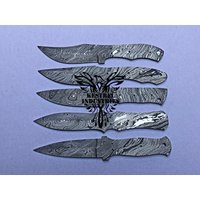 Lot Von 5 Blankoklingenmessern Aus Damaststahl Für Messerherstellungszubehör | Bb-411 von suresharpbladesshop