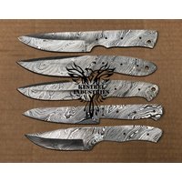 Lot Von 5 Blankoklingenmessern Aus Damaststahl Für Messerherstellungszubehör | Su-302 von suresharpbladesshop