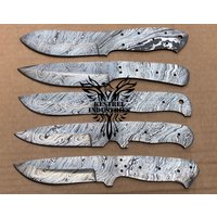Lot Von 5 Blankoklingenmessern Aus Damaststahl Für Messerherstellungszubehör | Su-308 von suresharpbladesshop