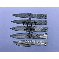Lot Von 5 Blankoklingenmessern Aus Damaststahl Für Messerherstellungszubehör | Bb-412 von suresharpbladesshop