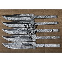 Lot Von 5 Blankoklingenmessern Aus Damaststahl Für Messerherstellungszubehör | Su-301 von suresharpbladesshop