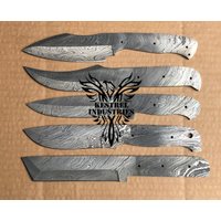 Lot Von 5 Blankoklingenmessern Aus Damaststahl Für Messerherstellungszubehör | Su-309 von suresharpbladesshop