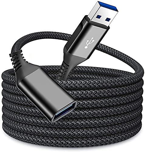 USB 3.0 Verlängerung Kabel 3M, USB Verlängerungskabel USB A Stecker auf A Buchse Nylon USB Kabel Verlängerung 5Gbps Superschnelle für Kartenlesegerät,Tastatur, Drucker, Scanner, Kamera, Hubs-Schwarz von sweguard