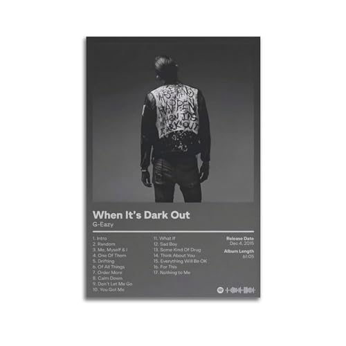 szzmyo G-Eazy Poster "When It's Dark Out", Albumposter, dekoratives Gemälde, moderne ästhetische Leinwandposter, Schlafzimmer, Kunst, Wohnzimmer, Dekoration, Poster, 30 x 45 cm, ungerahmter Stil von szzmyo