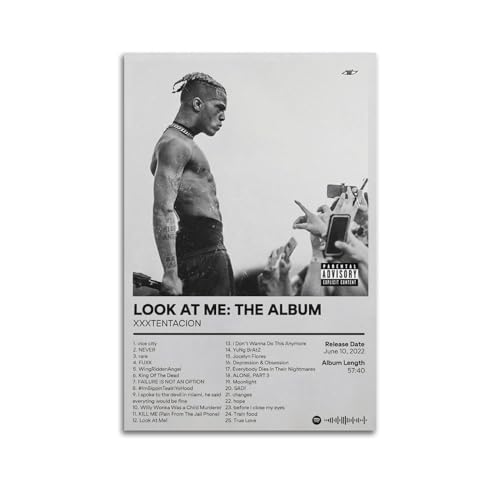 szzmyo XXXTentacion Poster "Look at Me The Album", dekoratives Gemälde, moderne ästhetische Leinwandposter, Schlafzimmer, Kunst, Wohnzimmer, Dekoration, Poster, 30 x 45 cm, ungerahmter Stil von szzmyo