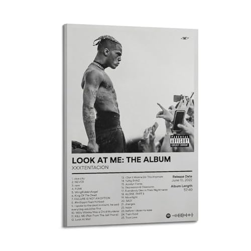 szzmyo XXXTentacion Poster "Look at Me The Album", dekoratives Gemälde, moderne ästhetische Leinwandposter, Schlafzimmer-Kunst, Wohnzimmer-Dekoration, Poster, 20 x 30 cm, Rahmenstil von szzmyo