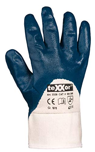 teXXor Handschuhe Nitril-Handschuhe STULPE beige/blau 9 von texxor