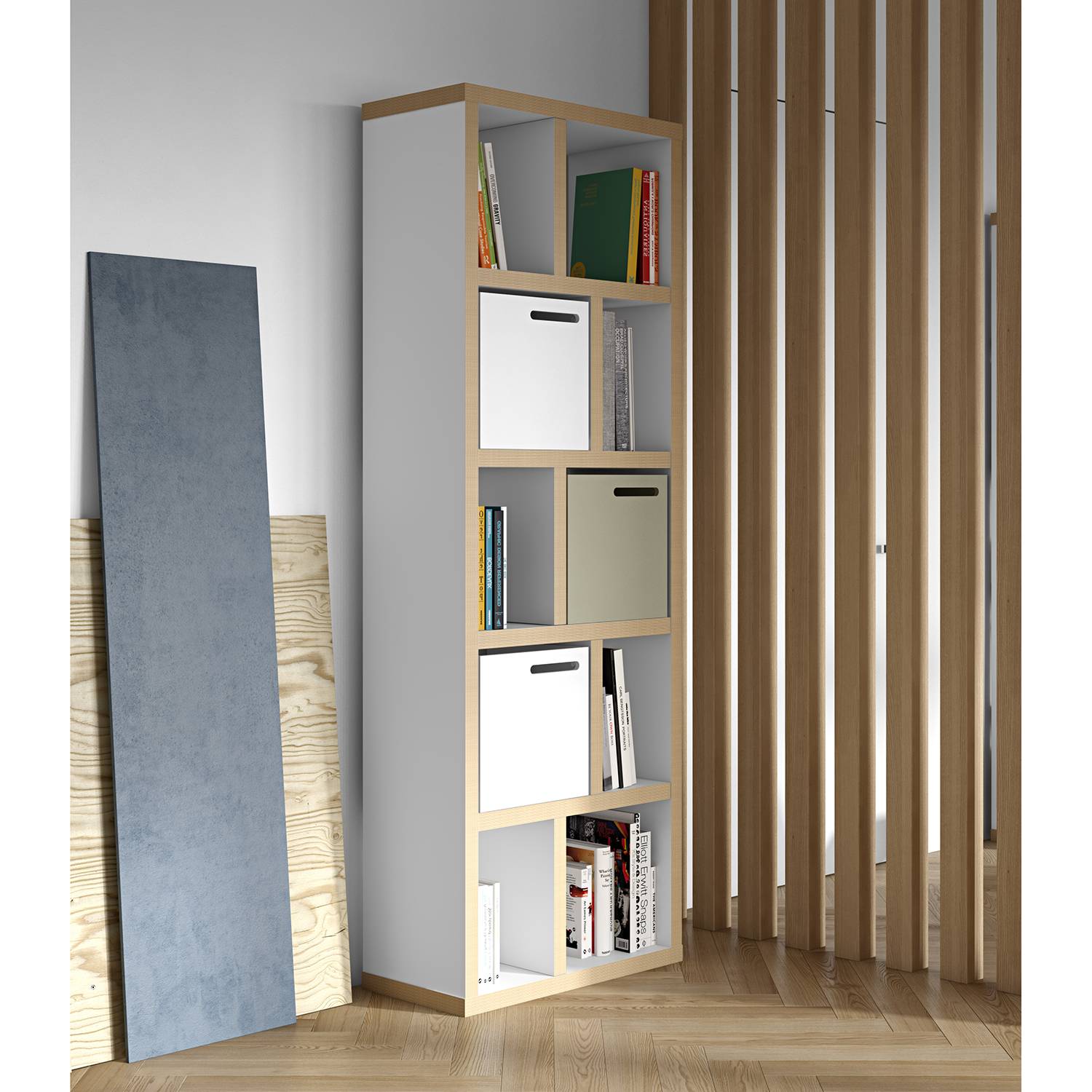 home24 Regal MDF Mitteldichte Holzfaserplatte , furniert & lackiert Weiß/Weiß/Hellbraun 70 x 198cm home24 Regal MDF Mitteldichte Holzfaserplatte , furniert & lackiert Weiß/Weiß/Hellbraun 70 x 198cm von home24