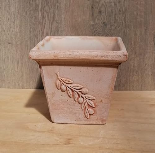 NEU !!Blumentopf mit Oliven ca.25 cm Außendurchmesser, echt Terracotta Terrakotta Garten Deko Blumenkübel Pflanztopf von terracotta-toepfe-de